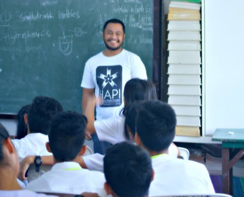 Rayd Espeja, HAPI - BHS secretary, explaines the process of hydroponics and aquaponics for the sustainable garden